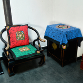 中式 古典家居布艺乘云纹绣花抱枕套靠垫套坐垫椅垫蒲团糖果枕腰枕