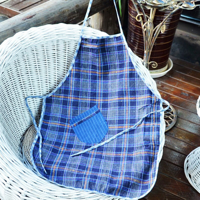上海复古围裙厨房手织布