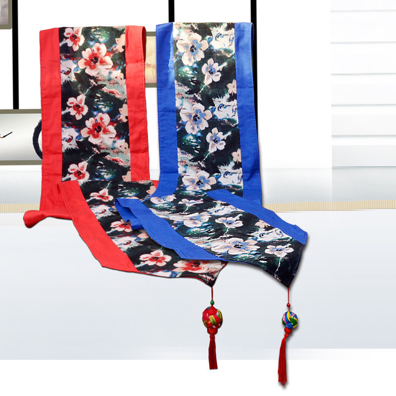 中式家居软饰布艺镶边吊穗桌旗床旗柜旗棉麻玉兰花印花餐垫茶垫,居家布艺,桌旗,淘宝优惠券,粉丝福利购,淘宝优惠卷