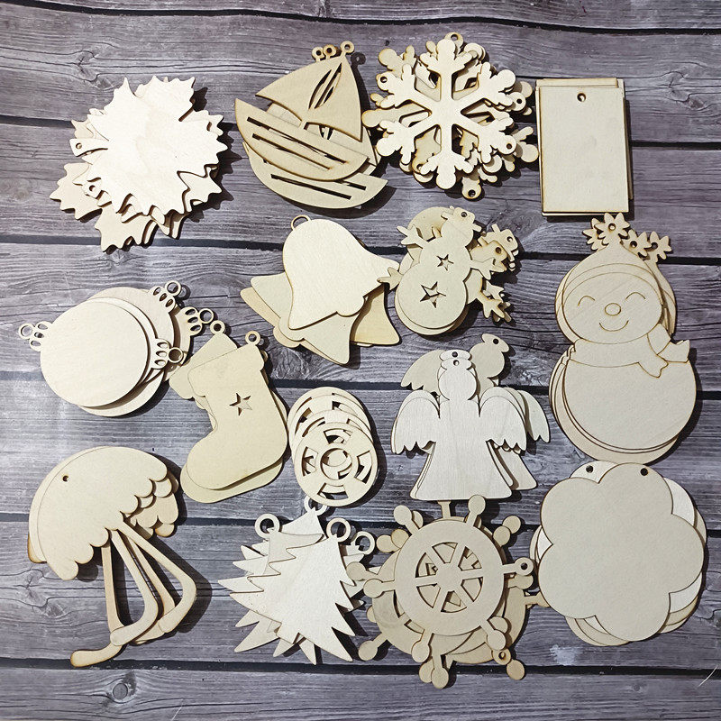 手绘diy圆形方形小木片画木板薄木板涂鸦材料幼儿园区角区域挂牌