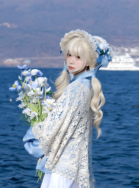 田园风洛丽塔草帽汉洋折衷多色蕾丝蝴蝶结扁帽lolita发饰遮阳帽子