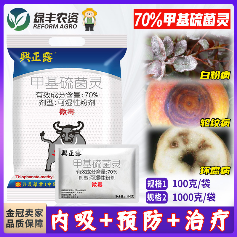 兴农甲托甲基硫菌灵黄瓜叶斑病南瓜白粉病桂花茶花黑斑病专用药