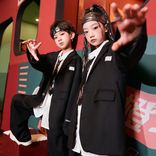 街舞儿童潮服男童架子鼓演出服