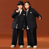 舞台服英伦风演出服2025春季 儿童街舞嘻哈西装 套装 爵士舞服打歌服