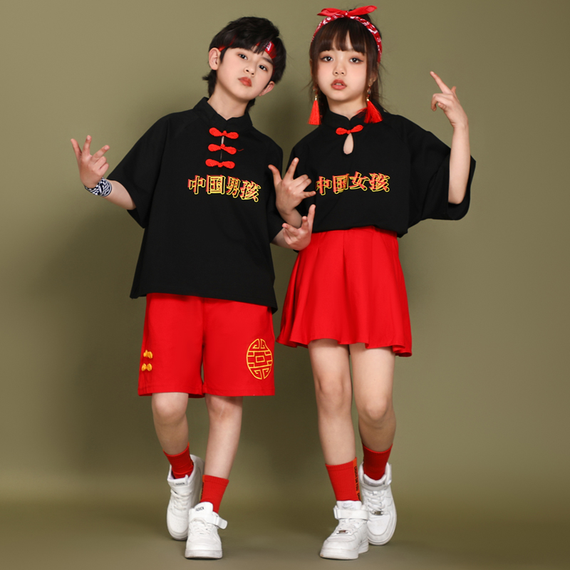 女童男童中国风新款啦啦队表演服