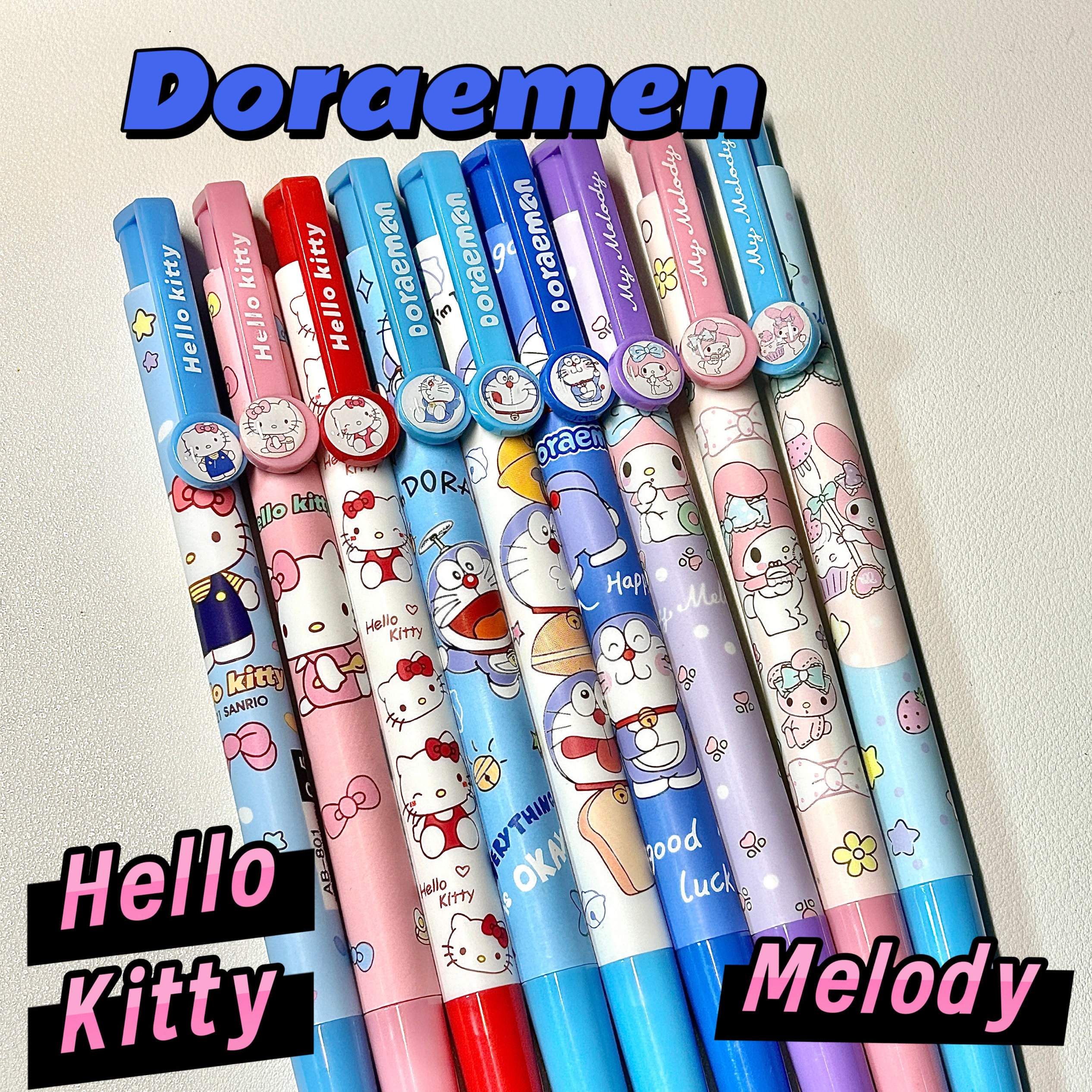 多啦A梦美乐蒂kitty按动原子笔创意可爱少女圆珠笔礼物批发奖品