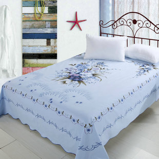 上海民光纯棉加厚床单老式粗布双人国民被单单件100全棉磨毛冬款