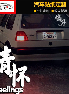 普桑情怀改装车反光贴纸网红