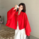 【大货】红色冲锋衣防晒外套2C055-5012-P145控208，女装短外套，2C055