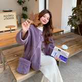 【大货】25冬装新款紫色羊羔毛外套＋包包2C055-5100-P165控248，女装短外套，2C055