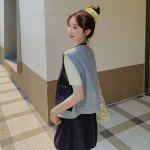 【现货】25夏装新款牛仔针织拼接马夹套装2C055-5055-P165 控238图片
