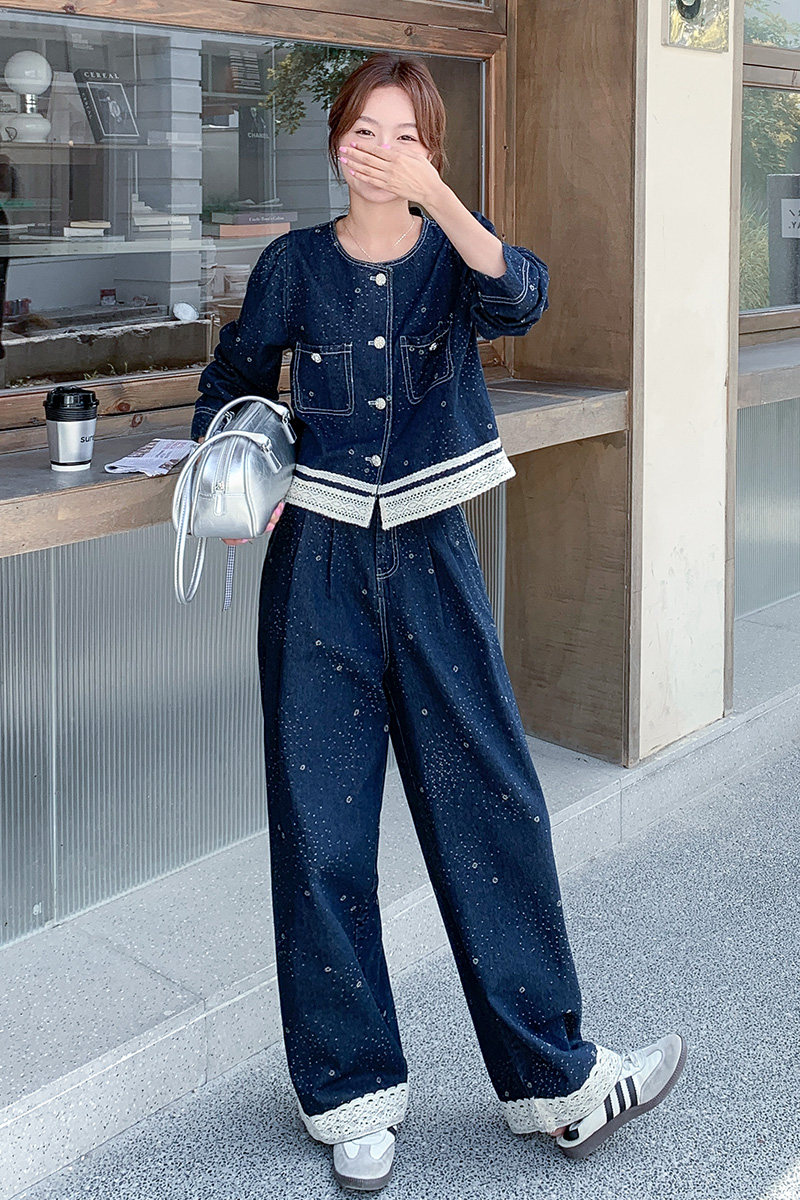 【】26春款工艺牛仔套装2C055-5082-P175控248,女装套装/套裙,2C055