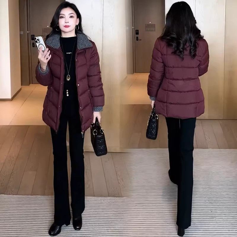 时尚中长款羽绒棉服女款2025好看冬季新款爆款洋气独特别致小棉袄