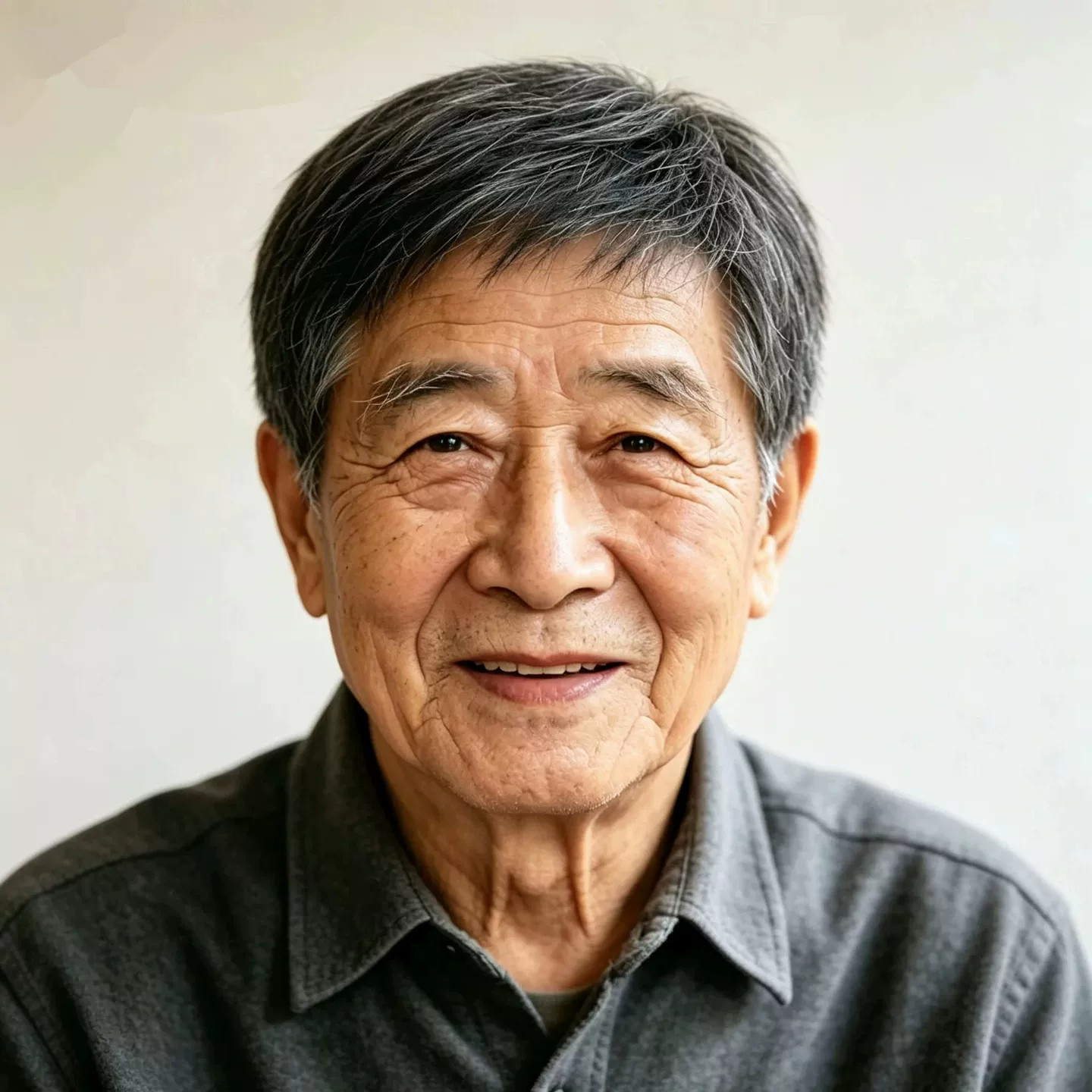 中老年男士逼真短直整顶假发