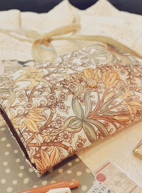 EVA司藤莫里斯植物复古A7随身三折翻盖办公学生活页笔记小手账本