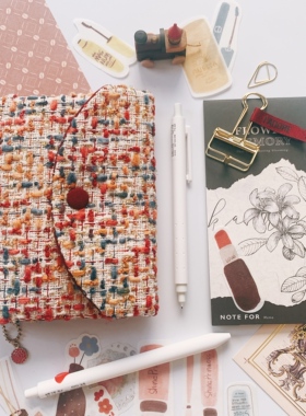 EVA雏菊温故文艺少女活页手账本A7A6随身小香编织格纹日记笔记本