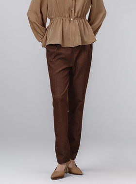 素芭简约时尚修身长裤女秋季新款经典大气修身显瘦直筒裤子SP0565