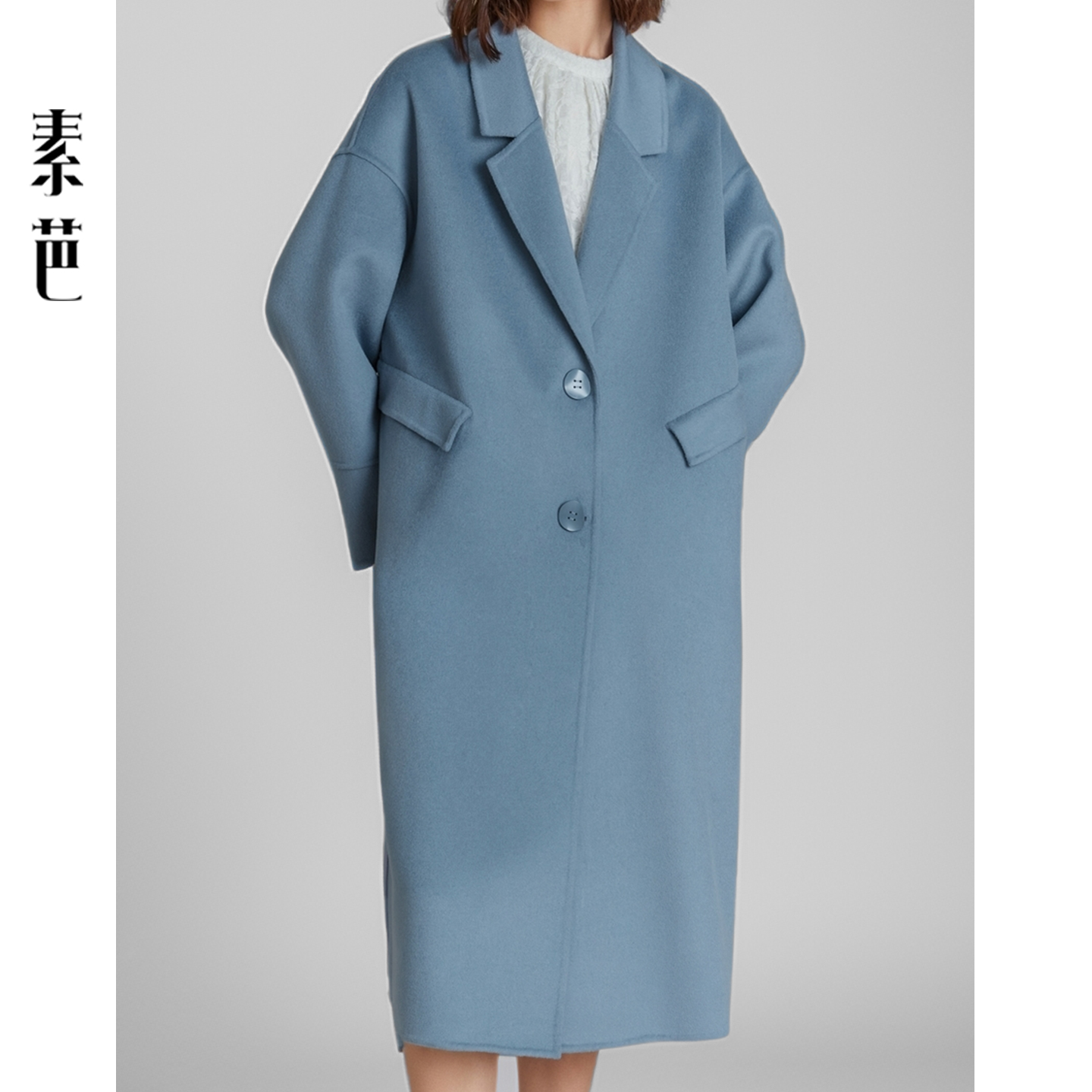 素芭气质翻领保暖双面呢大衣