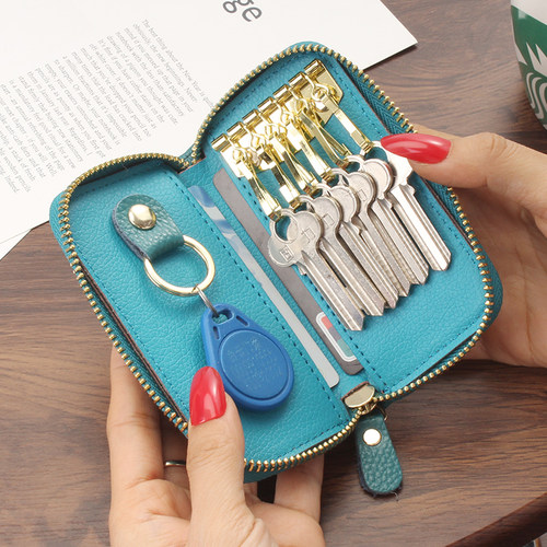 钥匙包女式真皮精致大容量收纳