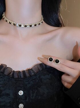 法国【设计师】Glam Dani 新款项链耳环套装锁骨链晚会礼服配饰女