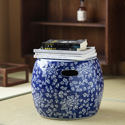 雨彤新中式陶瓷鼓凳换鞋凳