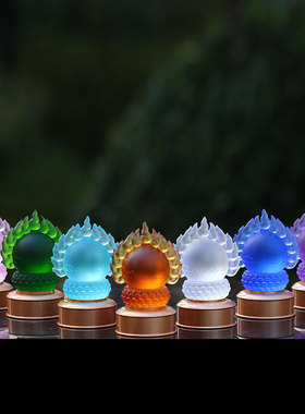 琉璃供灯摩尼宝珠摆件