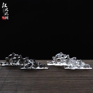 琉璃假山笔架筷子架宠摆件镇纸茶匙架茶禅意礼品琉璃工艺品