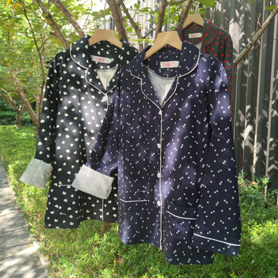 单件上衣女士纯棉梭织斜纹磨毛绒布单面春秋薄绒布长袖睡衣家居服