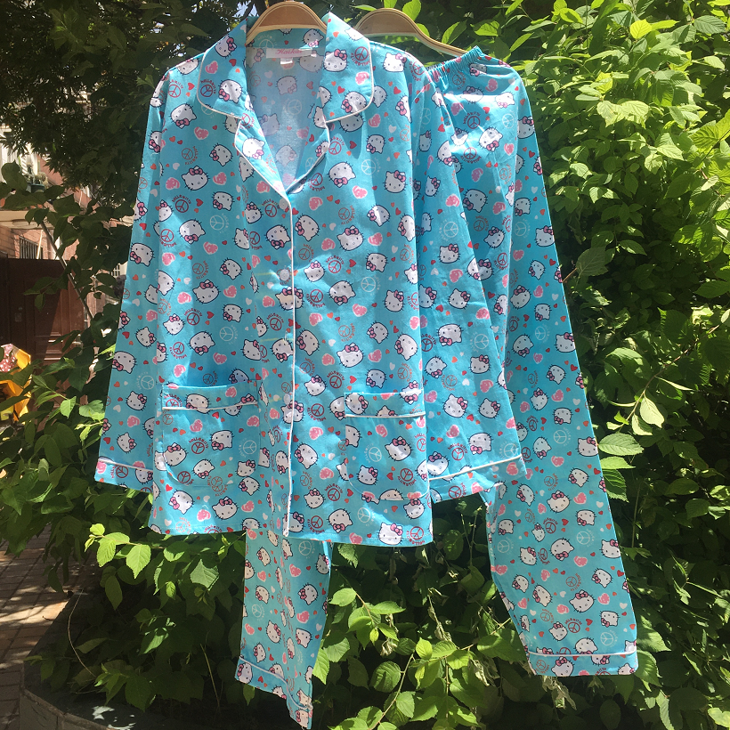 秋冬女卡通凯蒂猫 hello kitty长袖长裤全棉磨毛绒布KT猫睡衣套装,女士内衣/男士内衣/家居服,睡衣/家居服套装,淘宝优惠券,粉丝福利购,淘宝优惠卷