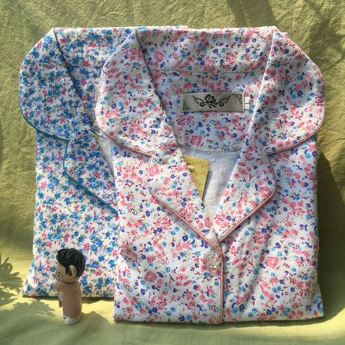 秋冬女纯棉磨毛碎花睡衣全棉绒布