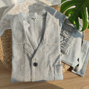 套装 外贸日单秋冬全棉绒布纯棉男士 磨毛家居服大码 春秋款 睡衣长袖