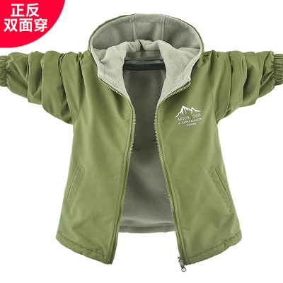 春秋加绒中大童新款儿童双面穿