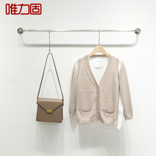 简约拉丝不绣钢银色服装店展示架上墙正挂女装店货架衣架服装展架