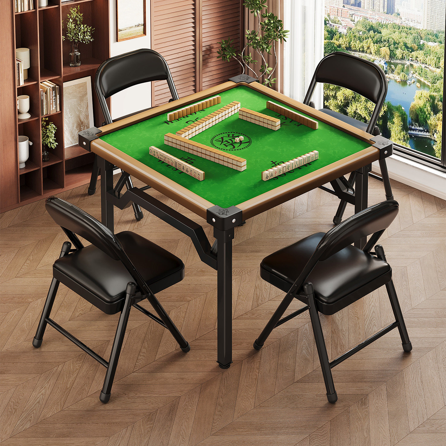 折叠麻将桌手搓两用餐桌家用简易棋牌桌掼蛋桌便携式吃饭四方桌子