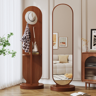 全身镜落地镜家用旋转全身镜全身镜女生卧室宿舍可移动衣帽架一体