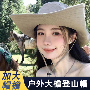 西部牛仔帽女旅游露营渔夫帽夏季 防晒遮阳帽徒步户外登山百搭新品