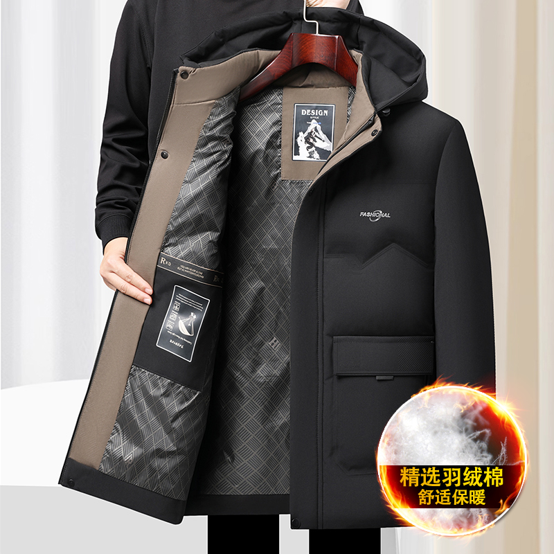 冬装新款羽绒棉中老年棉衣男