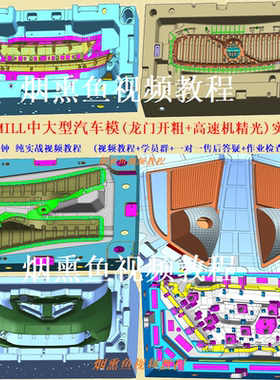 PowerMill 2020~2025 中大型汽车模具视频教程三轴编程龙门铣实战