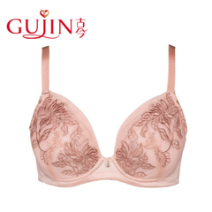 古今3/4性感刺绣性感薄款罩杯深V聚拢文胸内衣女0F201