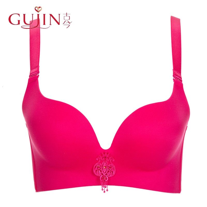 古今内衣无钢圈光面3/4上薄下厚杯聚拢侧收调整型四排扣文胸0G779