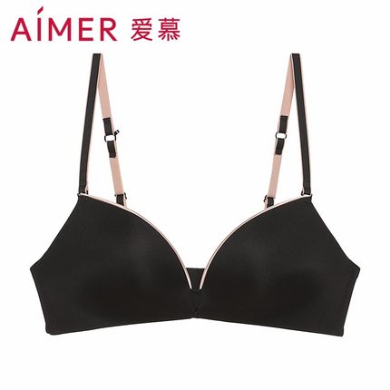 aimer爱慕内衣趣享纯光3/4薄杯无托聚拢舒适无痕光面文胸AM172391