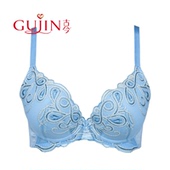 GUJIN古今内衣妩媚蕾丝聚拢舒适胸罩3 4有钢圈立体丰盈文胸0F605