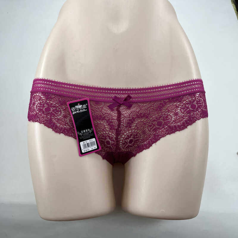 抗菌性感纯色中腰镂空内裤透气