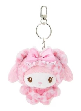 三丽鸥KT猫豹纹系列HelloKitty毛绒挂件可爱美乐蒂玩偶挂件库洛米