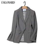 Uslonsrd houndstooth áo khoác nhỏ phù hợp với phụ nữ chuyên nghiệp 2019 mùa xuân và mùa thu Slim một nút áo dài tay - Business Suit