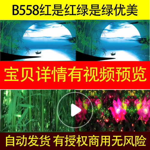 B558红是红绿是绿优美竹林led背景视频水墨歌曲粒子合唱MV
