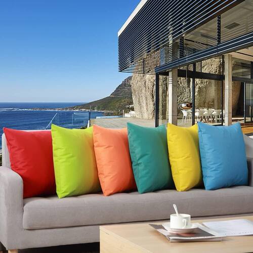 室外防水抱枕沙发椅子休闲靠枕芯套居家车载纯色靠背腰枕四季通用