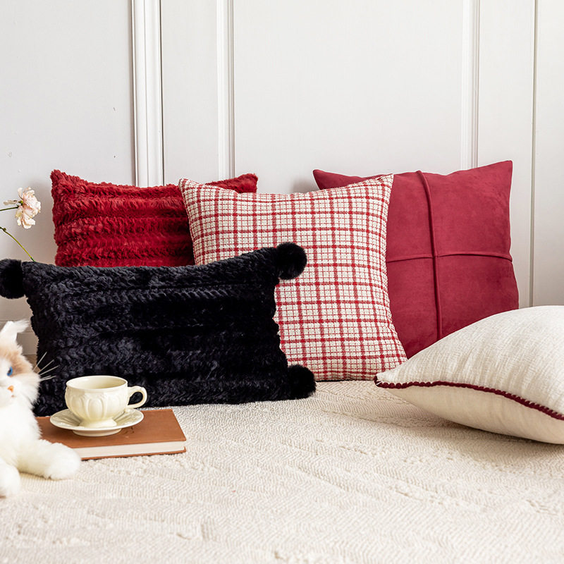 新年节日小香风现代简约风抱枕雪尼尔千鸟格沙发靠垫沙发卧室靠垫,居家布艺,靠垫/抱枕,淘宝优惠券,粉丝福利购,淘宝优惠卷
