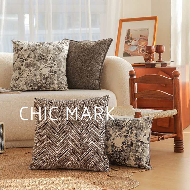 高级感复古咖啡色沙发抱枕客厅不含芯靠垫套设计师款居家创意,居家布艺,抱枕被,淘宝优惠券,粉丝福利购,淘宝优惠卷