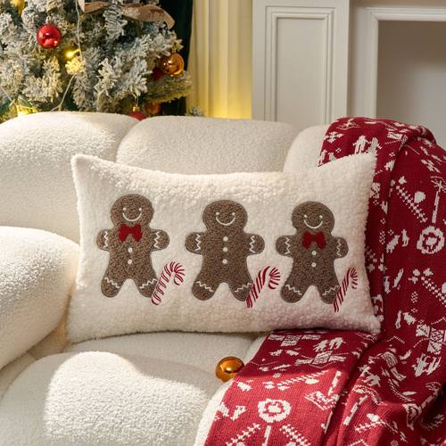 新年节日抱枕套沙发靠垫靠枕腰枕飘窗靠背2025圣诞装饰节日礼物